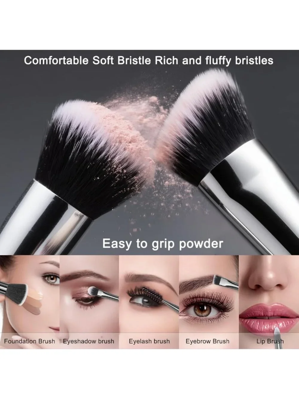 18-Piece Makeup Brush Set with Travel Case - Premium Blending, Foundation
